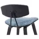 Fox Black and Speckled Blue Upholstered Counter Height Stool