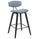 Fox Black and Speckled Blue Upholstered Counter Height Stool