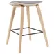 Fox Oak and Gray Upholstered Counter Height Stool