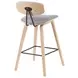 Fox Oak and Gray Upholstered Bar Stool