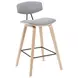 Fox Oak and Gray Upholstered Bar Stool