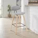 Fox Oak and Gray Upholstered Bar Stool