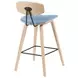 Fox Oak and Light Blue Upholstered Counter Height Stool