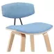 Fox Oak and Light Blue Upholstered Counter Height Stool