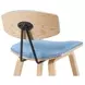 Fox Oak and Light Blue Upholstered Counter Height Stool