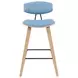 Fox Oak and Light Blue Upholstered Bar Stool
