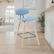 Fox Oak and Light Blue Upholstered Bar Stool