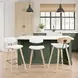 Fox Oak and White Upholstered Counter Height Stool