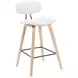Fox Oak and White Upholstered Bar Stool