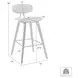 Fox Oak and White Upholstered Bar Stool