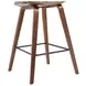 Fox Walnut and Speckled Brown Upholstered Counter Height Stool