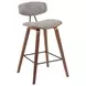 Fox Walnut and Speckled Brown Upholstered Counter Height Stool