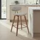 Fox Walnut and Speckled Brown Upholstered Counter Height Stool