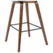 Fox Walnut and Speckled Brown Upholstered Bar Stool