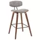 Fox Walnut and Speckled Brown Upholstered Bar Stool