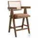 Harley Brown Upholstered Counter Height Stool