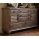 Homestead Pine Heather 7 Drawer Ellesmere Dresser with Rectangular Mirror