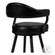 Amador Black Powder Coated And Vintage Black Faux Leather 30" Bar Stool