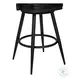 Amador Black Powder Coated And Vintage Black Faux Leather 30" Bar Stool
