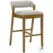 Landyn Slip Gray Counter Height Stool with Amber Glow Frame