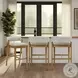Landyn Slip Gray Bar Stool with Amber Glow Frame