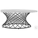 Loxley White Marble And Black Metal Coffee Table