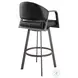 Marcie Vintage Black Swivel Bar Stool