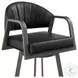 Marcie Vintage Black Swivel Bar Stool