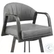 Marcie Vintage Gray Swivel Bar Stool
