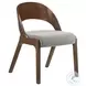 Polly Gray And Walnut Mid Century Upholstered Dining Chair Set of 2