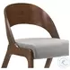 Polly Gray And Walnut Mid Century Upholstered Dining Chair Set of 2