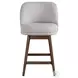 Sadie Taupe Upholstered Swivel 26" Counter Height Stool