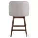 Sadie Taupe Upholstered Swivel 26" Counter Height Stool