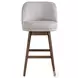 Sadie Taupe Upholstered Swivel 30" Bar Stool