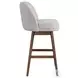 Sadie Taupe Upholstered Swivel 30" Bar Stool