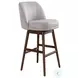Sadie Taupe Upholstered Swivel 30" Bar Stool