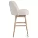 Sadie Ancient Stone Upholstered Swivel 30" Bar Stool