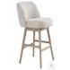 Sadie Ancient Stone Upholstered Swivel 30" Bar Stool