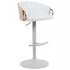 Solstice White Upholstered Swivel Bar Stool