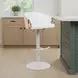 Solstice White Upholstered Swivel Bar Stool