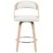 Shelly Oak and White Upholstered Swivel Counter Height Stool