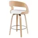 Shelly Oak and White Upholstered Swivel Counter Height Stool