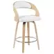 Shelly Oak and White Upholstered Swivel Counter Height Stool