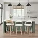Shelly Oak and White Upholstered Swivel Counter Height Stool