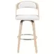 Shelly Oak and White Upholstered Swivel Bar Stool