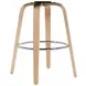 Shelly Oak and White Upholstered Swivel Bar Stool