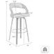 Shelly Oak and White Upholstered Swivel Bar Stool