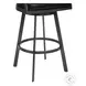 Dione Mineral And Vintage Black Faux Leather 26" Counter Height Stool