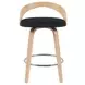 Sonia Oak and Black Upholstered Swivel Counter Height Stool