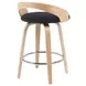 Sonia Oak and Black Upholstered Swivel Counter Height Stool